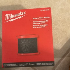 Milwaukee Foam Wet Filter 49-90-2015 Washable Wet/Dry Vac Filter