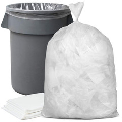 Plasticplace 56 Gallon Trash Bags – Clear High Density Garbage Bags – Heavy