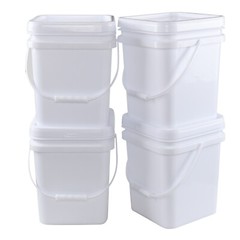Cand 5 Gal Heavy Duty Plastic Bucket Containers W/ Sealed Lid Food Grade 4-Packs