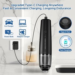 Handheld Vacuum Cordless, Car Portable Mini Cleaner 13000 PA Black
