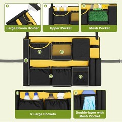 32-55 Gallon Trash Can Caddy Bag, Garbage Bin Apron Caddy with Multiple Pocke…