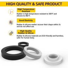 Rubber & Silicone Gasket Washers Kit – 135 PCS, 16 Sizes, Garden 135PCS, grey