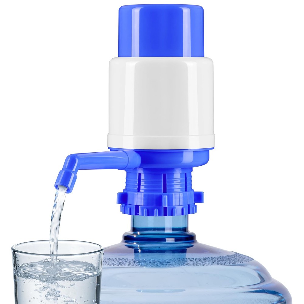 Water Bottles Dispenser Blue Manual Hand Pressure Drinking Fountain Bluee