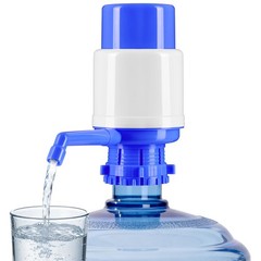 Water Bottles Dispenser Blue Manual Hand Pressure Drinking Fountain Bluee
