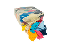 FULL SKID OF 10 lb. Compressed Bag of Colored T-Shirt Rags – 100 bags – 1,000 Lb