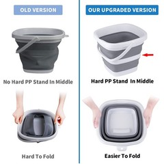 Craftend Collapsible Bucket, 5L 1.3Gallon Small Cleaning Mop Buckets 5l-grey