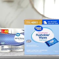Flushable Wipes Refill Pack of 10 Resealable Moisturizing Cleansing Cloths Fresh