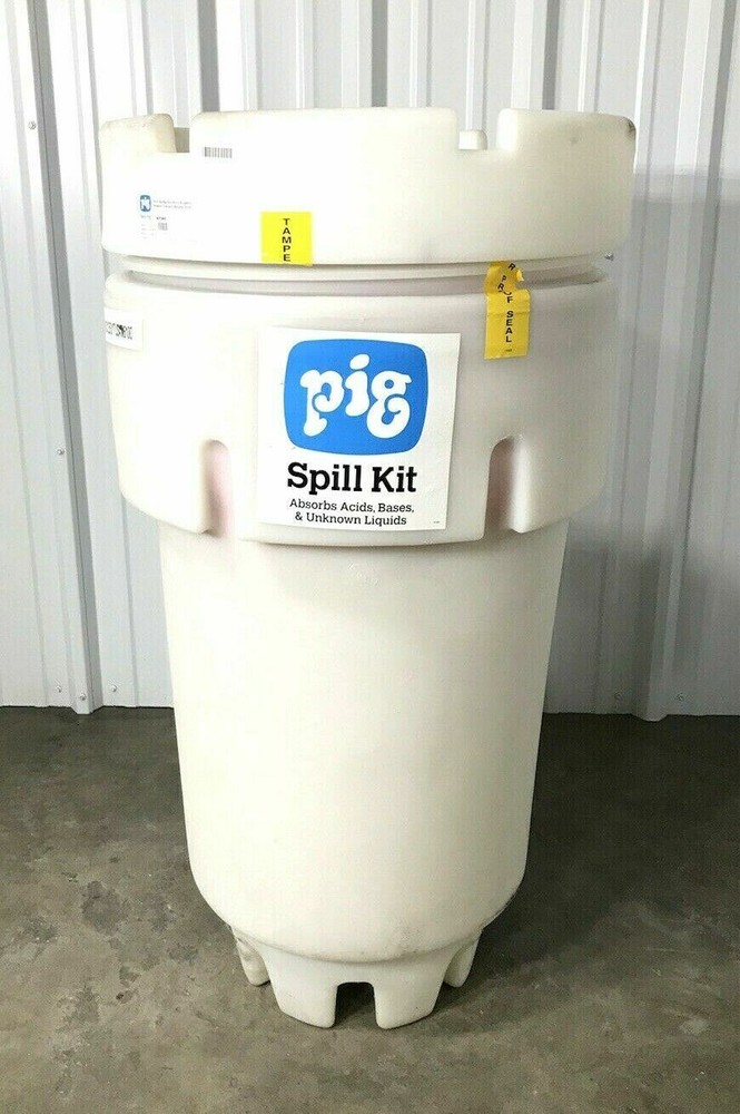 NEW PIG KIT365 HAZMAT SPILL KIT IN 50-GALLON WHEELED DRUM ACIDS BASES & UNKNOWN