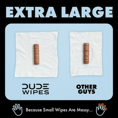 DUDE Wipes Fragrance Free Plus Odor Control, XL Wet Wipes, 48 Count, 5 Pack