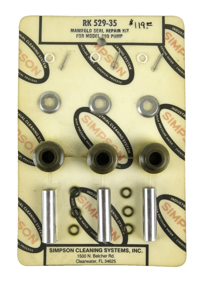 Simpson RK 529-35 Manifold Seal Repair Kit for Model 290 Pump