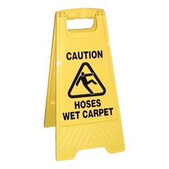 Carpet Cleaning-Caution Hoses Wet Carpet Signs