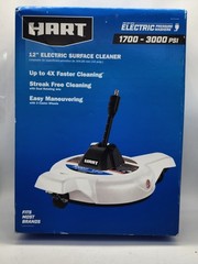 HART 12 in. 3000PSI Electric Pressure Washer Surface Cleaner with Casters – New