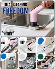 Dovety Electric Spin Scrubber, Shower Power Cleaner Tools with Pink
