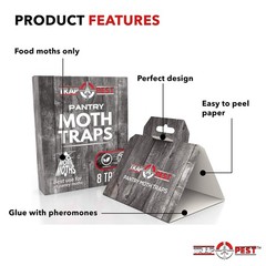 8 Pack Pantry Moth Traps- Safe and Effective for Food 8 Pack, Gray