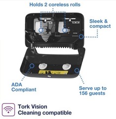 Tork 473208 Coreless High Capacity Bath Tissue Dispenser – Black New