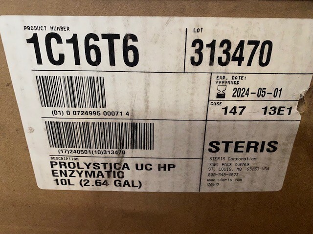 STERIS 1C16T6 Prolystica Enzyme Cleaner 10 Liter, EXP 08/01/2025