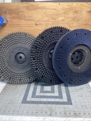 Lot 3 430034 Minuteman Rotary Floor Scrubber Brushes 16” Blue Black Gray Nylon