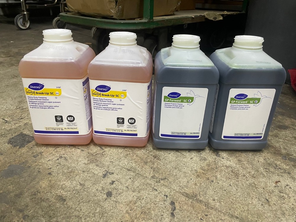 (4×2.5L) 2x Diversey 904965 Grease Cleaner & 2x 95192347 General Purpose Cleaner