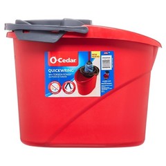 QuickWring 2.5 Gallon Mop Bucket with Wringer, Red