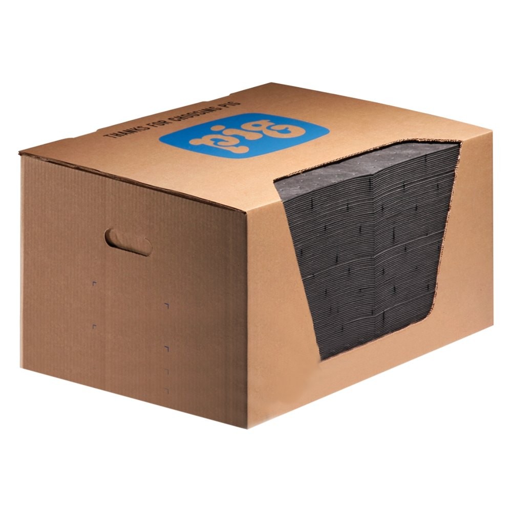New Pig 25300 20″ x 15″ Gray Medium-Weight Absorbent Mat Pads 100 Pieces