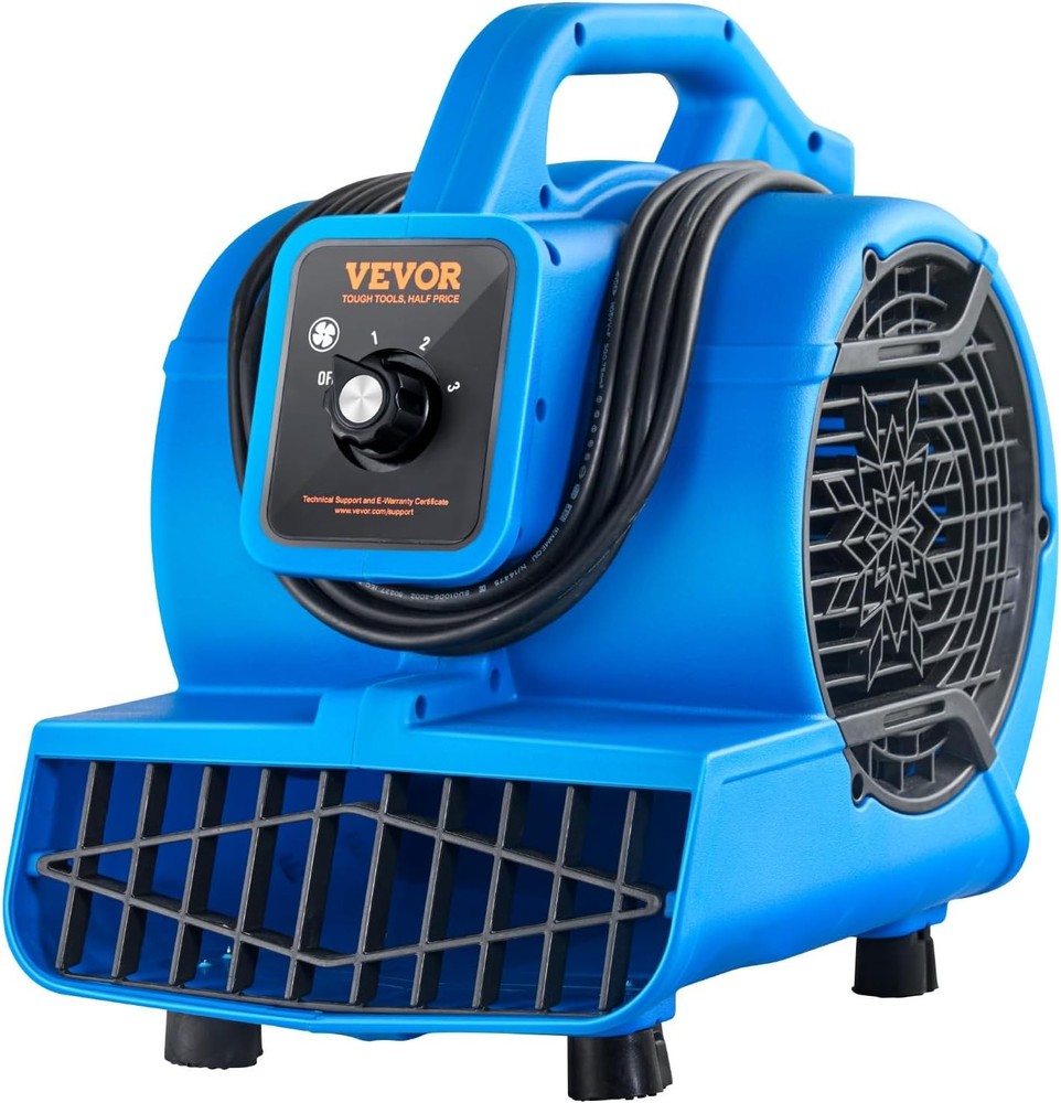 Uimoso 1360 RPM 600 CFM Air Mover Floor Blower with 4 Blowing Angles 3-Speeds