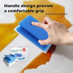 Magic Sponge with Handle | 2Reusable 3.93*2.95*1.57 inches, Blue&white