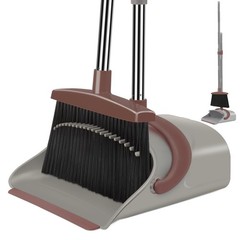 Ivandar Broom Dustpan Combo Set 50.6 Inch Long Handle Upright Standing Broom