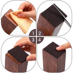 12Pcs 2×2 Inch Square Felt Furniture Pads, Self Adhesive Cuttable Anti Brown