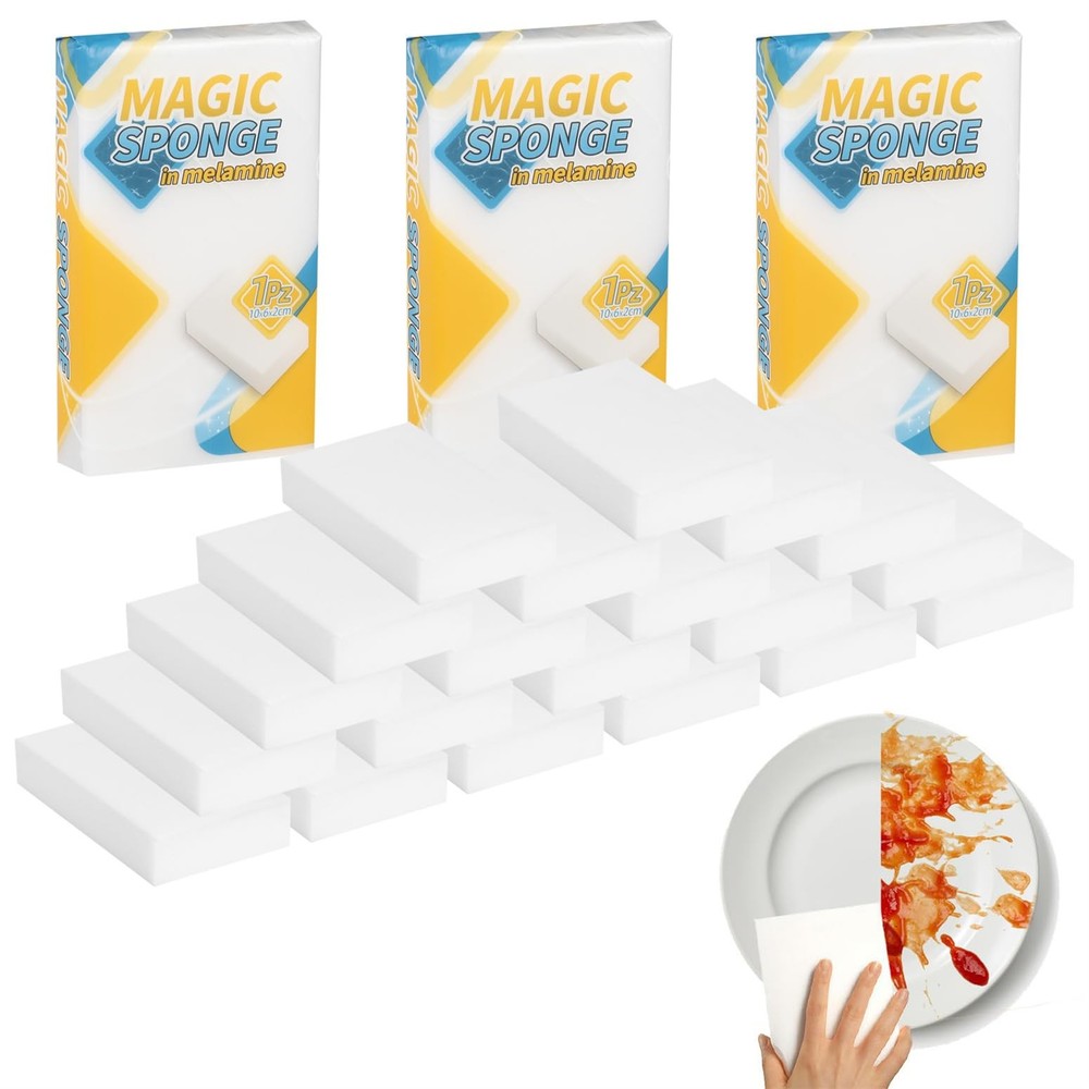 Magic Sponge Eraser Multi-Functional Melamine Foam 10*6*2cm, White