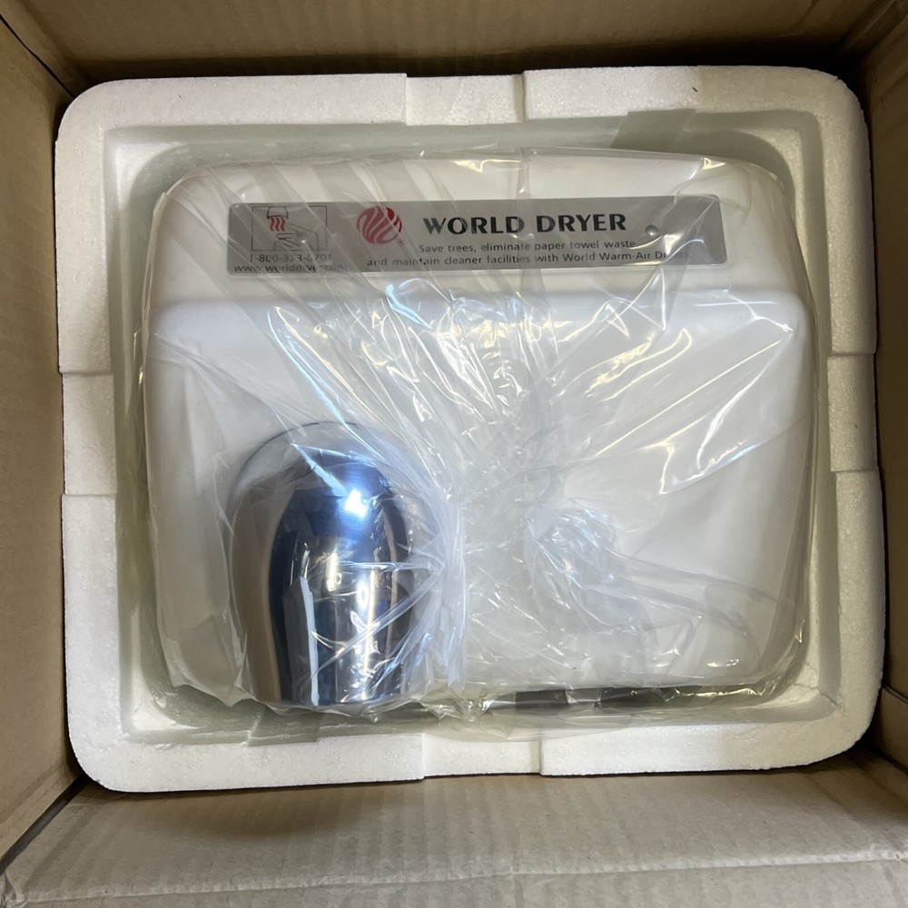 World Dryer XA5974AU 2300W Automatic Model XA Cast Iron Hand Dryer 115V, White