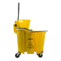 8.75 Gal. Yellow Polypropylene Mop Bucket Combo with Wringer and Soiled Water In