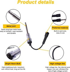 Straight Boot Spark Plug Tester, Easy to Use Ignition Diagno Color: White/1PCS