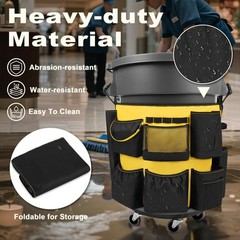 32-55 Gallon Trash Can Caddy Bag, Garbage Bin Apron Caddy with Multiple Pocke…
