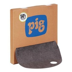 Pig Mat244 Sorbent Pad, 3 Gal, 22 In Dia., Universal, Gray, Polypropylene