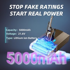 Passnag 5000Mah High-Capacity Li-Ion Replacement Battery 25.2V For Dyson V10