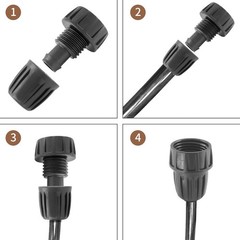 Moicstiy 4Pcs 1/2 Inch Drip Irrigation Hose Connectors 3/4 Inch, Black