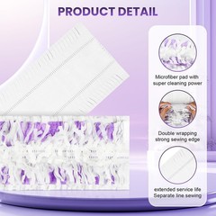 Chyodi 12 Pack Disposable Power 12 PowerMop Pads, Purple 12 Mop Refills