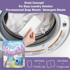 Laundry Detergent Sheets, Lavender Scent – 40 Loads 1 Count (Pack of 40)