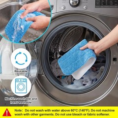 Reusable Microfiber Mop Pads, 6 Pack 18”x 6” Mop Head Replacement, Wet/Dry …