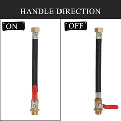 Garden Hose Extension Adapter Short Fitting with Valve,3/4″ GHT Solid Black