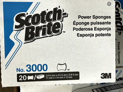 One Box 3M’s No. 3000 Scotch Brite Power Sponge 20/box 2.8″x4.5″x0.6″ in Size