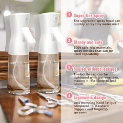 Apidgrowth Continuous Spray Bottle,Hair 6.8 Ounces, White-2 Pcs