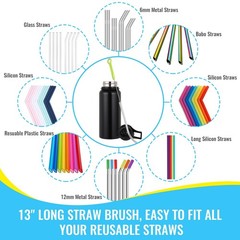 Bottle Cleaning Brush Set – Long Handle Cleaner for 5 Piece Set, Green