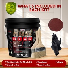 Rust Converter & Metal Primer, 141 Fl Oz Black Rust Inhibitor Paint for Metal…