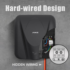 Elephant Power Commercial Hand Dryer High Speed Auto Warm Wind, Matte Black Ther