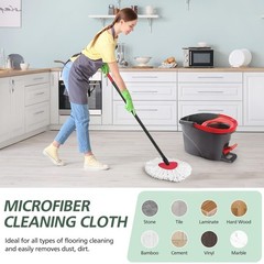 4 Pack Spin Mop Refill Replacement Head whitemop-4+1, 4pc+base 1pc