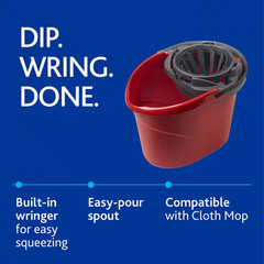 Quick Wring Mop Bucket with Torsion Wringer – 2.5 Gal. (6-Pack)