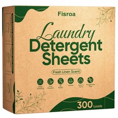 Fisroa Fresh Linen Eco-Friendly Travel Laundry Detergent Sheets (300 Loads)