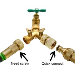 HQMPC Garden Hose Quick Connector Water Connect ¾ 3 Sets, Brass