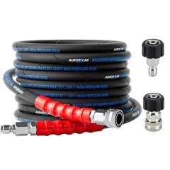 3/8” Pressure Washer Hose 25FT, Kink Resistant High Tensile Wire Braided Pow…
